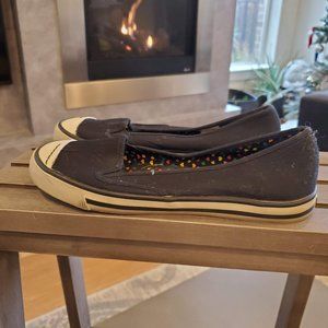 Aldo flats-black with white toe